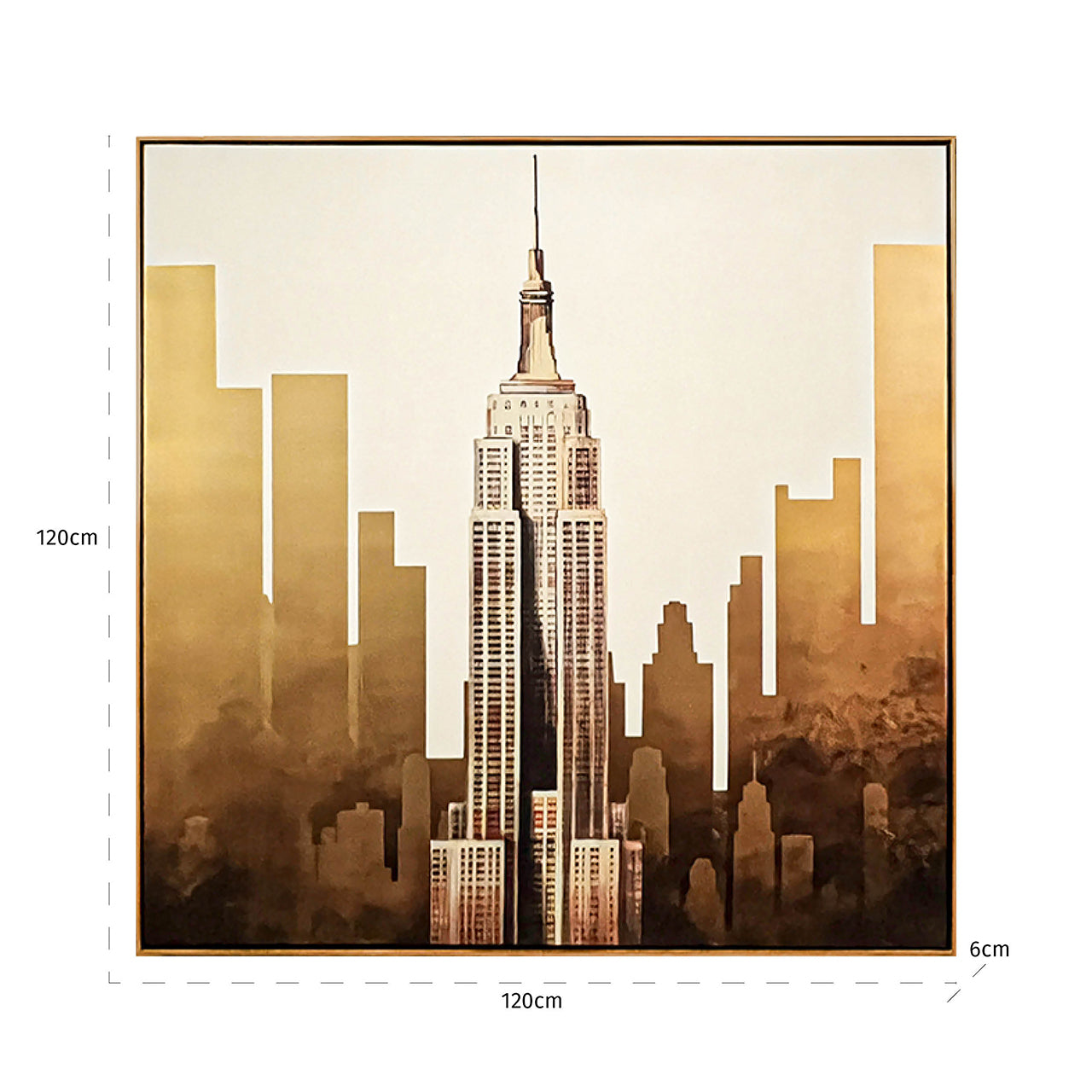 Sienas māksla Richmond Interiors Empire 120/120 cm zelts - N1 Home