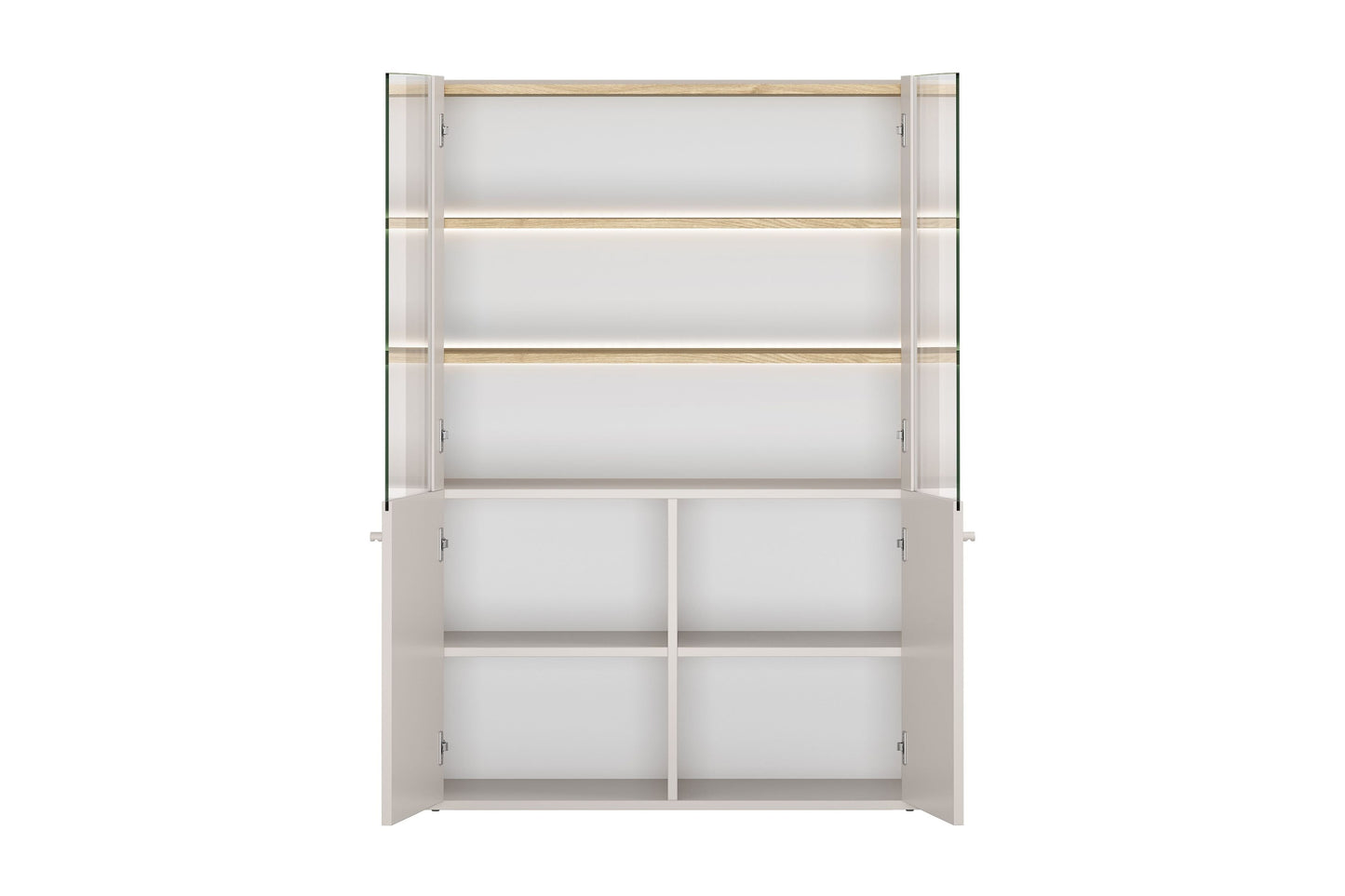 Vitrīna Elva 100/137,5/48 cm Kašmirs / Eļļots ozols - N1 Home