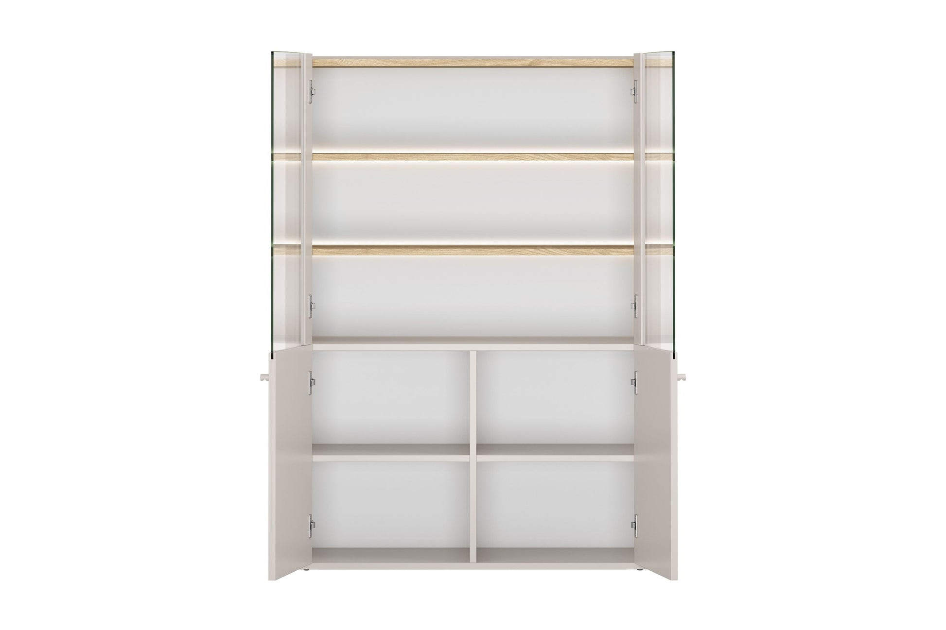Vitrīna Elva 100/137,5/48 cm Kašmirs / Eļļots ozols - N1 Home