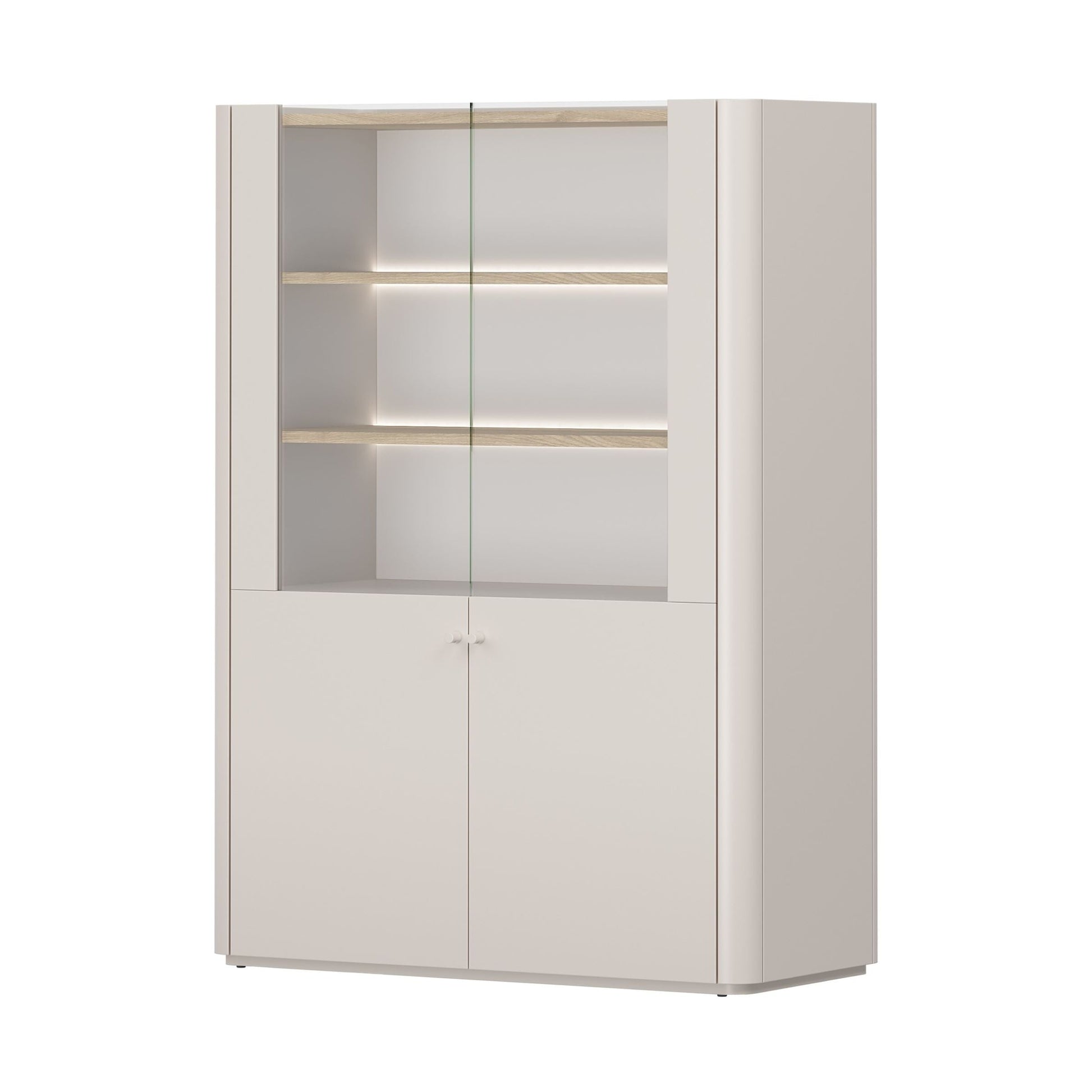 Vitrīna Elva 100/137,5/48 cm Kašmirs / Eļļots ozols - N1 Home