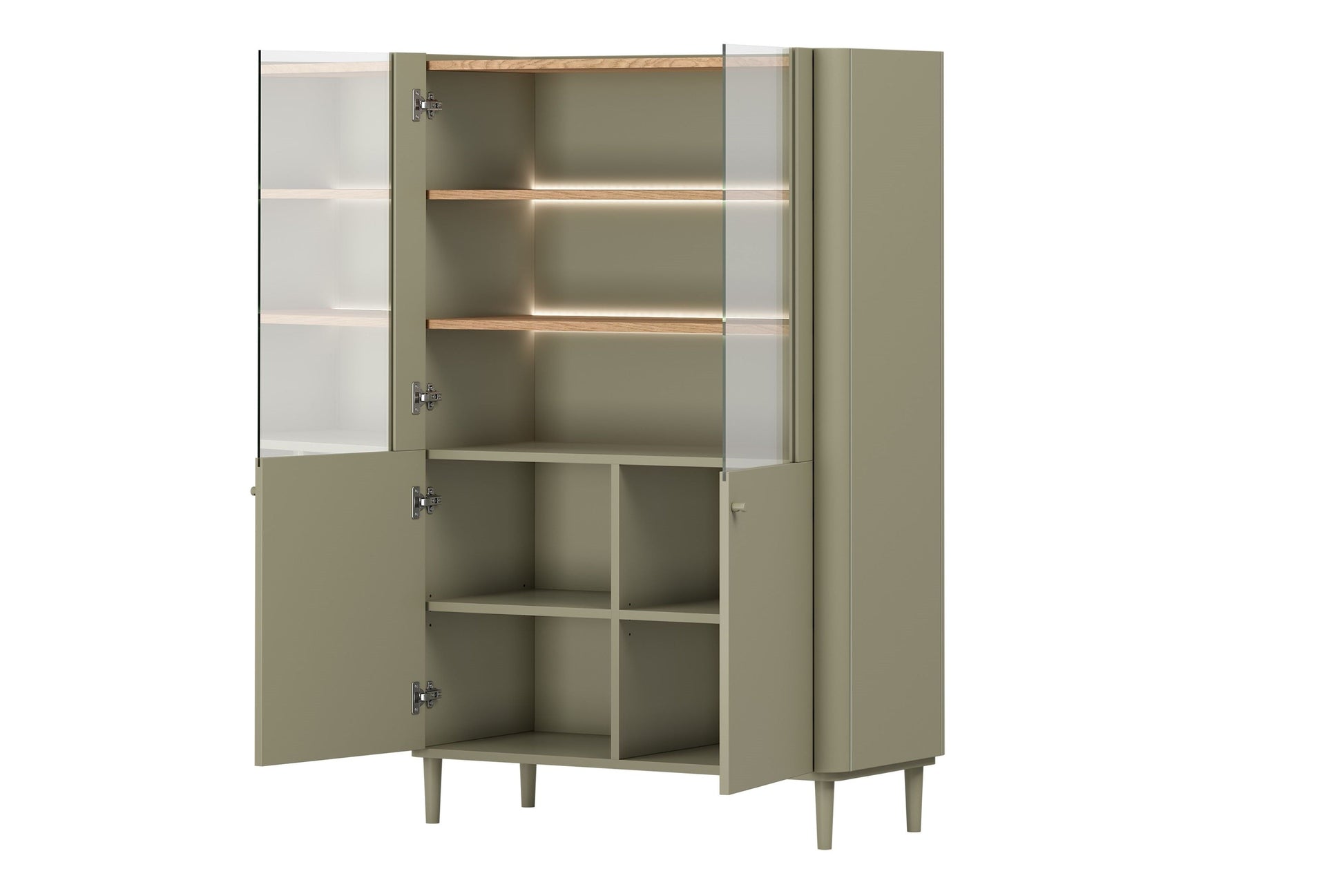 Vitrīna Elva 100/150/48 cm Eikalipts / Baltijas kāpu ozols - N1 Home