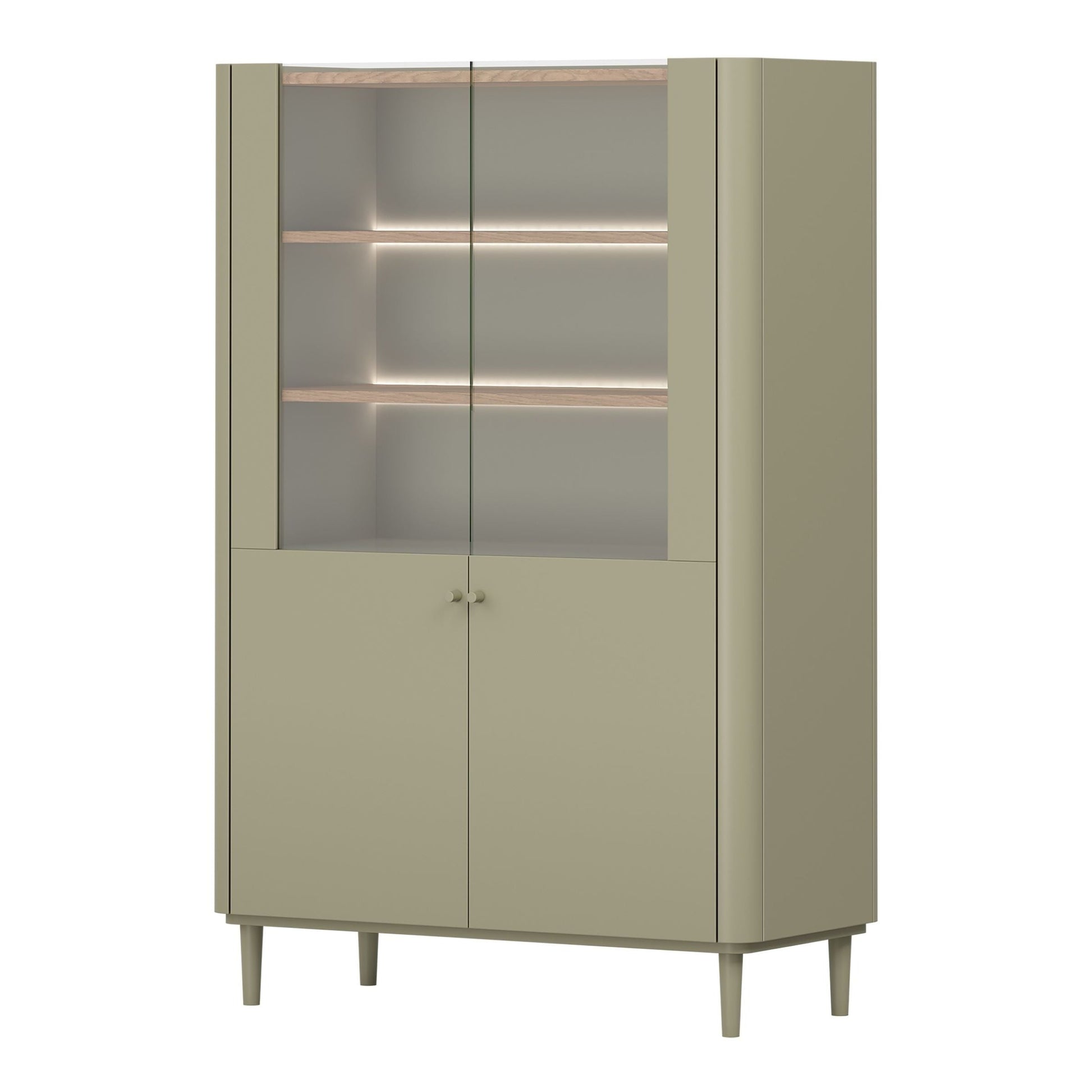Vitrīna Elva 100/150/48 cm Eikalipts / Baltijas kāpu ozols - N1 Home