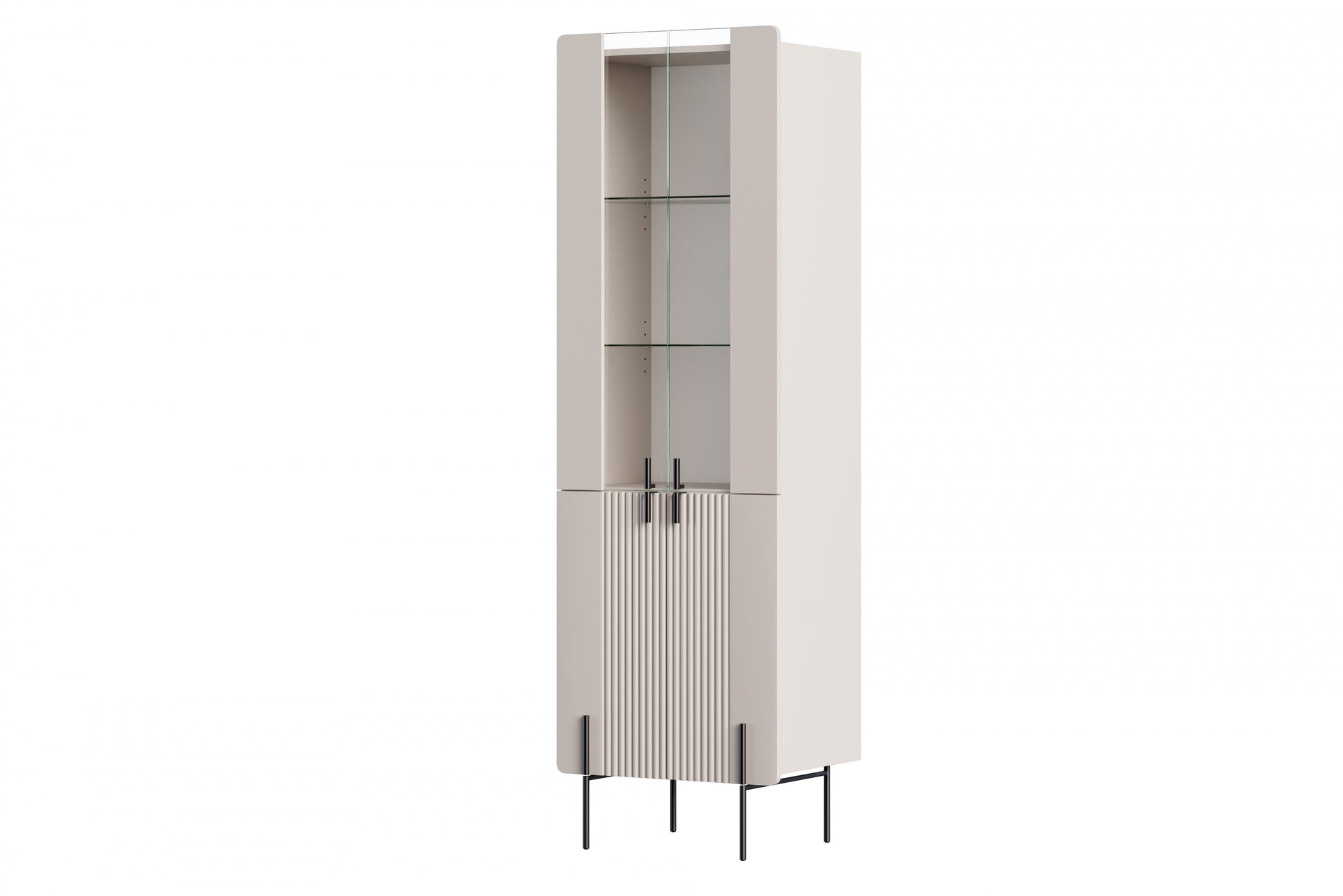 Vitrīnas skapis Dersi 190/60/42 cm kašmirs/melns - N1 Home