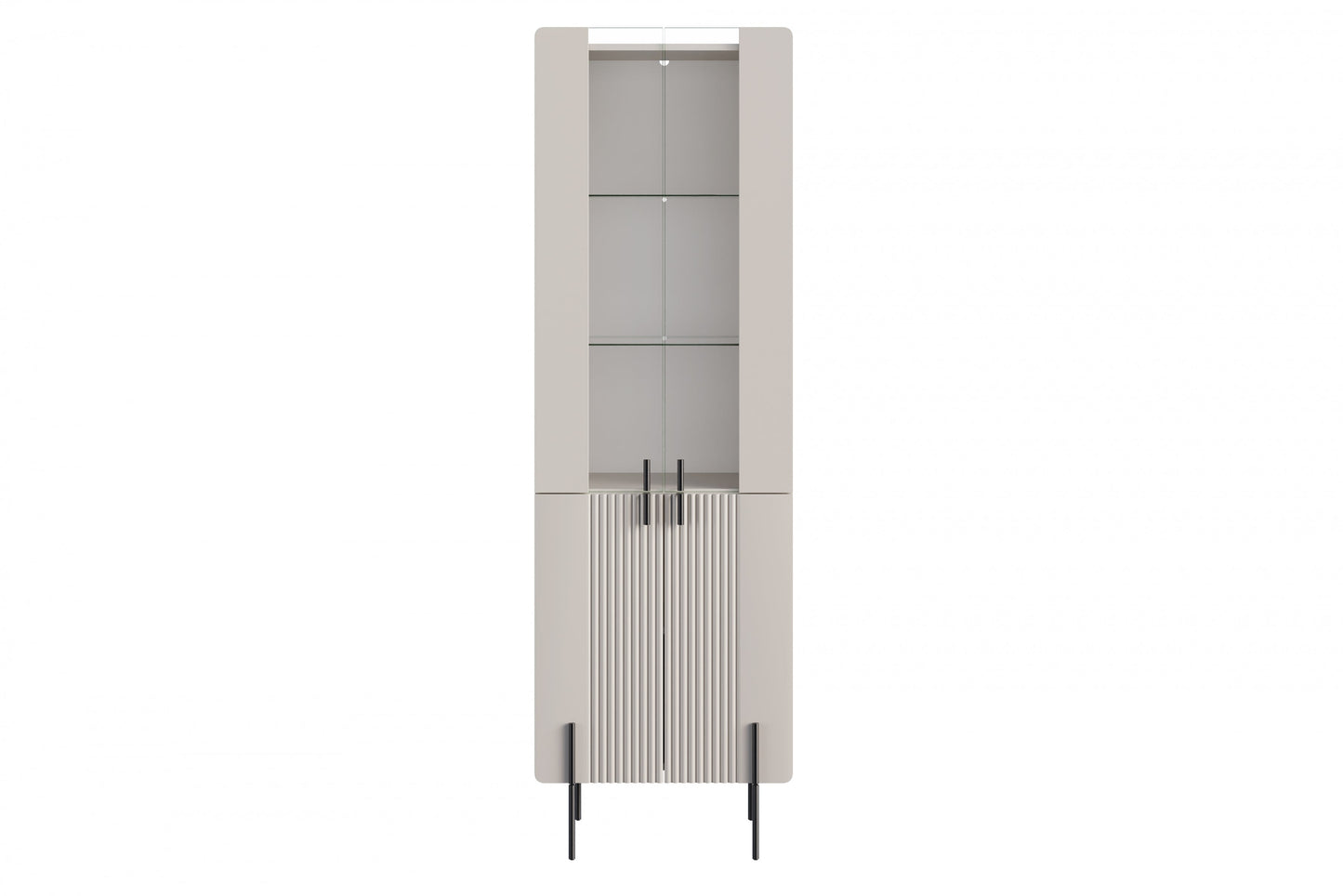 Vitrīnas skapis Dersi 190/60/42 cm kašmirs/melns - N1 Home