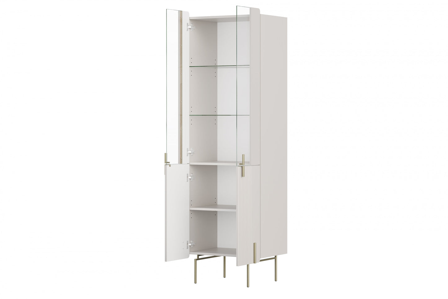 Vitrīnas skapis Dersi 190/60/42 cm kašmirs/zelts - N1 Home
