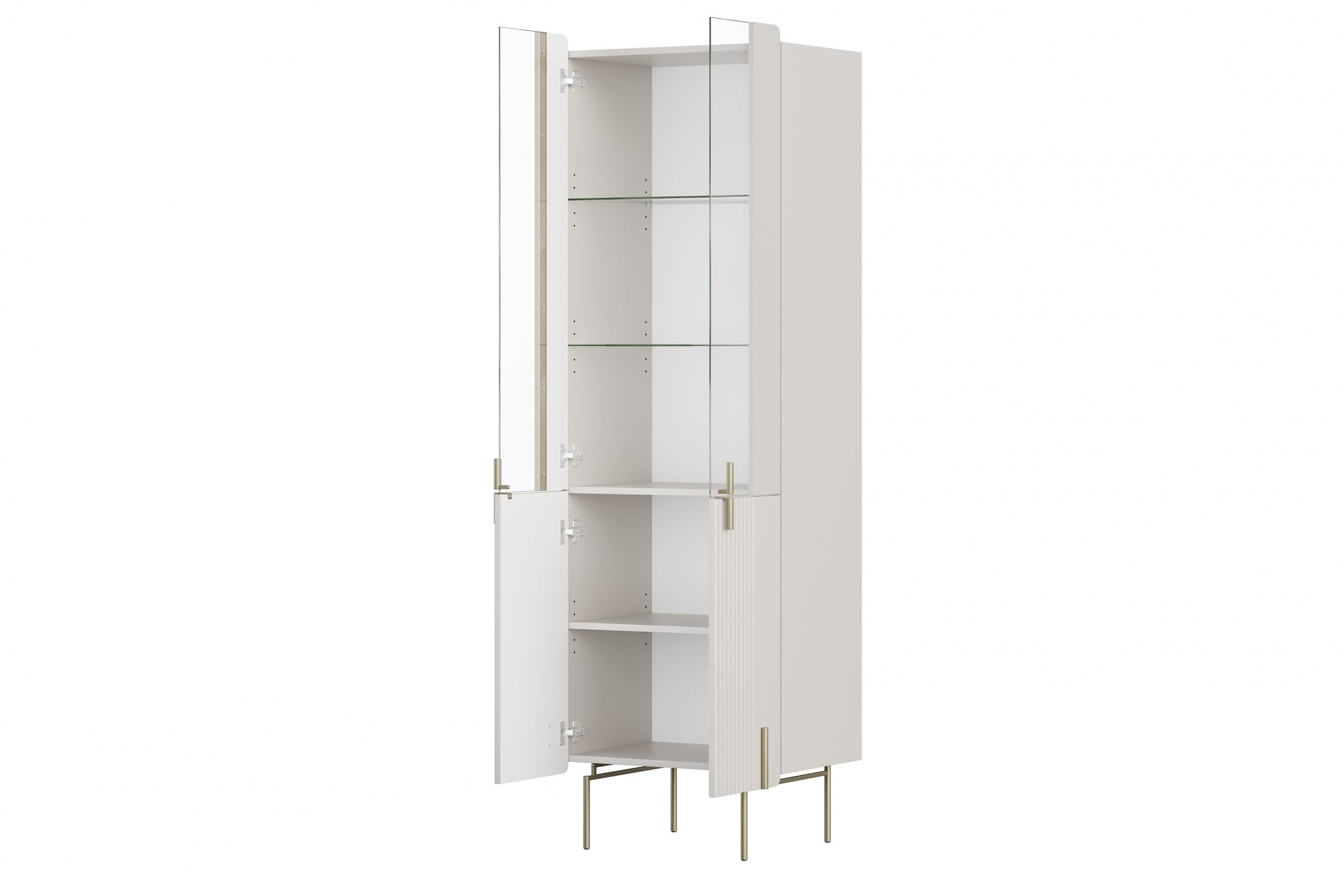 Vitrīnas skapis Dersi 190/60/42 cm kašmirs/zelts - N1 Home
